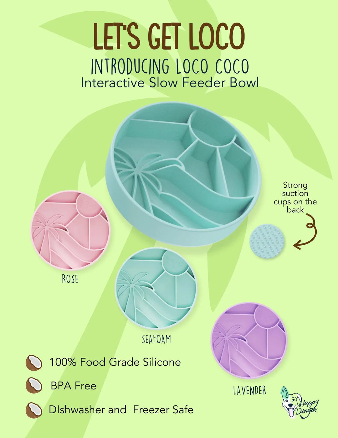 Loco Coco Interactive Slow Feeder Bowl  |  Pawesomeday.no