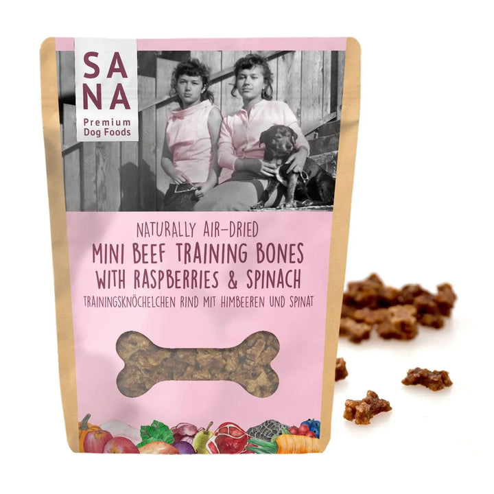 Treningsgodbiter av storfe, med bringebær og spinat | Bunch | 1kg &amp; 100g  |  Pawesomeday.no