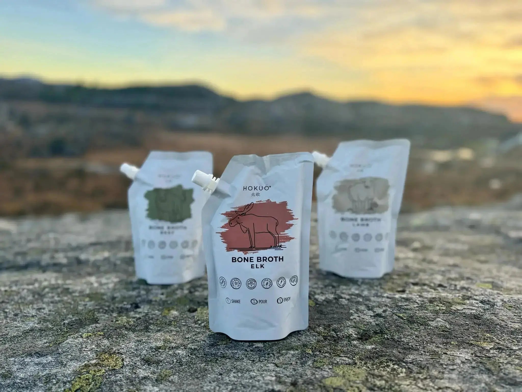 Hokuō® beinkraft til hund - Smak av Elg, storfe og lam - 400ml  |  Pawesomeday.no