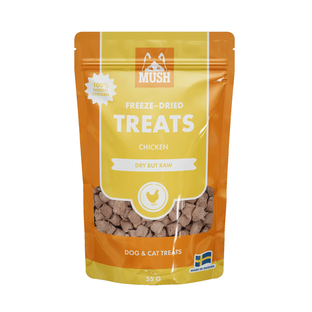 MUSH Treats Frysetørket Kylling – Naturlige godbiter for hund og katt 🐾  |  Pawesomeday.no