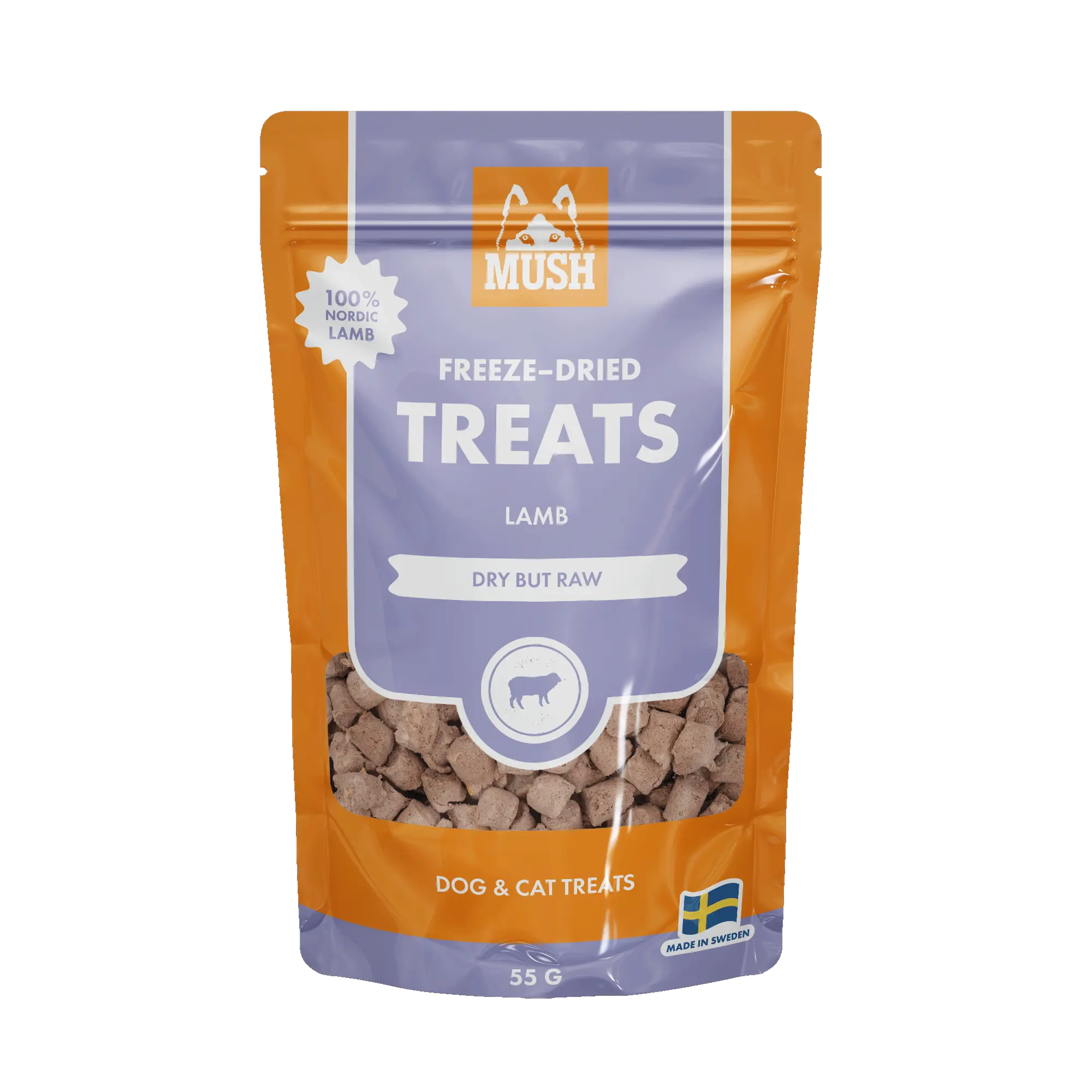 MUSH Treats Frysetørket Lam – Smakfulle og næringsrike godbiter for hund og katt 🐾  |  Pawesomeday.no