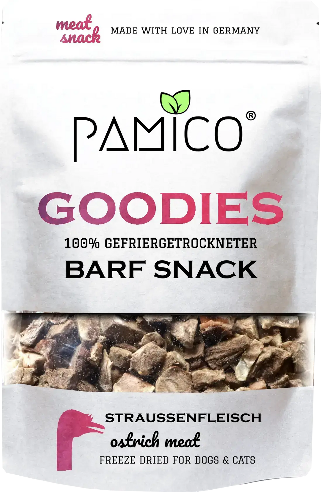 Frysetørket strutsekjøtt I 50g  |  Pawesomeday.no